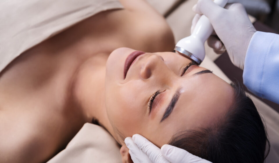 Woman getting a facelift