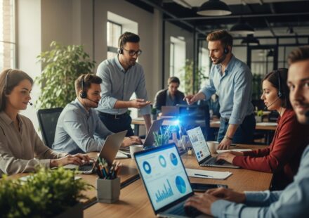 Team using Hosted phone system UK for seamless communication