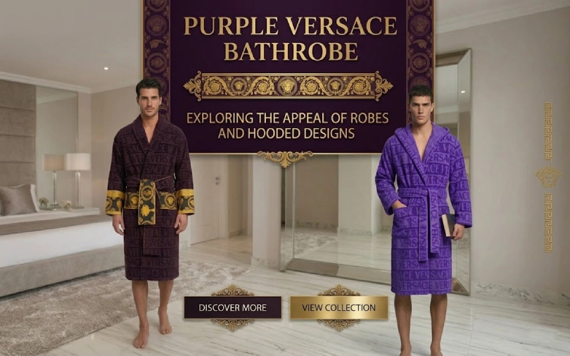 Purple Versace Bathrobe Appeal of Robes and Hooded Designs