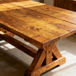large wooden dining table