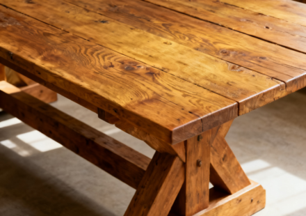 large wooden dining table