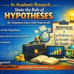 A researcher analyzing data, forming hypotheses, and testing ideas using charts, notes, and a laptop in an academic setting.