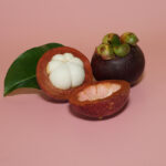mangosteen with old rose background