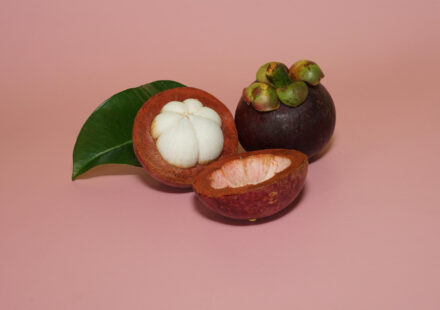 mangosteen with old rose background