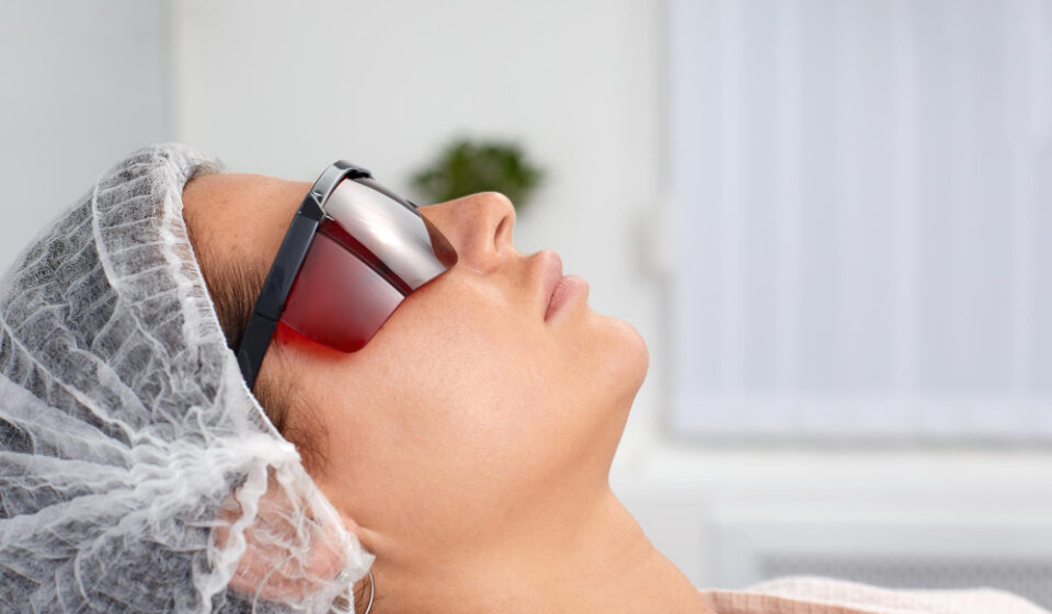 woman in a clinic getting ready for a treatment