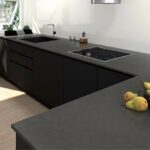 black kitchen worktops