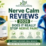 Create a premium health-review featured image in 1024 x 1000 px resolution for the headline "Nerve Calm Reviews 2026: Does It Really Stop Nerve Pain?". Design a dynamic split-scene layout showing a mature adult man or woman on the left side experiencing visible nerve discomfort represented by glowing red nerve pathways, while the right side shows the same person smiling confidently, enjoying an active lifestyle with bright blue neural energy effects and a healthy appearance. Position a realistic supplement bottle on a futuristic glass pedestal in the center, surrounded by digital holographic health graphics. Add eye-catching icons including a neural network symbol, DNA strand icon, wellness shield, leaf-based natural formula emblem, five-star review badge, scientific research icon, customer satisfaction seal, mobility symbol, quality-certified logo, and brain-to-body connection graphics. Use an advanced medical-tech color palette featuring electric blue, silver, white, teal, and gold accents. Create floating infographic callouts around the bottle with labels such as "Nerve Support", "Natural Ingredients", "2026 Review", and "Consumer Choice". Add subtle glowing nerve illustrations running across the background to emphasize nerve health and comfort. Display the title in large, bold, modern typography with a high-contrast design. Include a circular "Honest Review" stamp and a "Trending in 2026" badge for added visual appeal. The overall design should look like a premium wellness magazine cover combined with a professional supplement review website, featuring ultra-realistic photography, cinematic lighting, high detail, sharp focus, luxury branding, and exceptional click-through appeal.