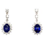 Sapphire and Diamond Earrings