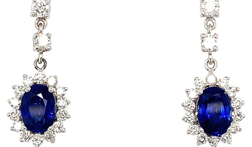 Sapphire and Diamond Earrings