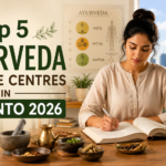 Ayurveda student studying with herbal materials in Toronto for Ayurveda course centres in 2026.