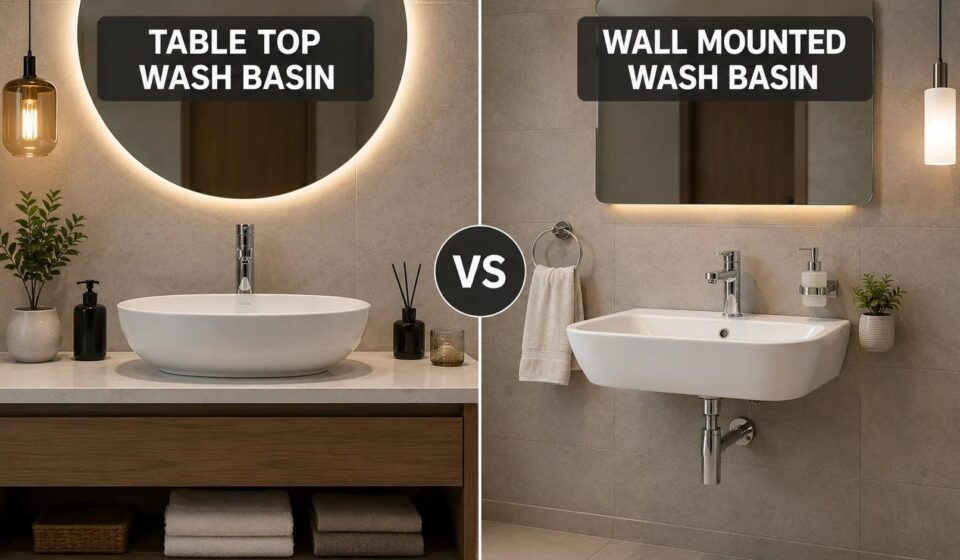 table top vs wall mounted wash basin