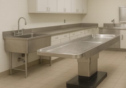 When assessing autopsy table manufacturers, the quality of materials is of utmost importance. Stainless steel is a preferred material for construction because of its excellent