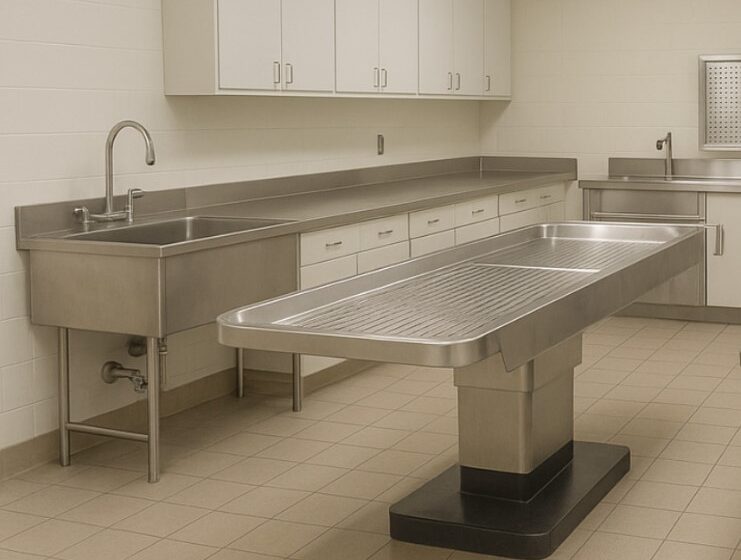 When assessing autopsy table manufacturers, the quality of materials is of utmost importance. Stainless steel is a preferred material for construction because of its excellent