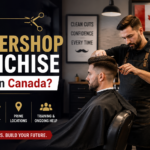 Which Barbershop Franchise Is Best in Canada Modern barbershop franchise with professional barber and client.
