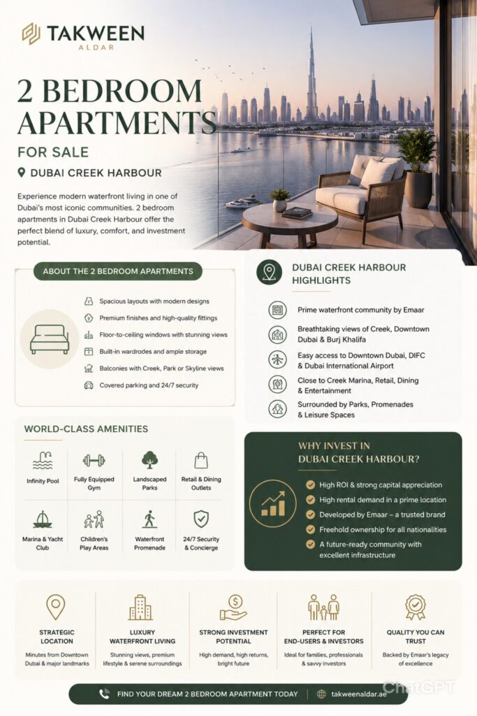 2 bedroom apartment for sale in Dubai Creek Harbour